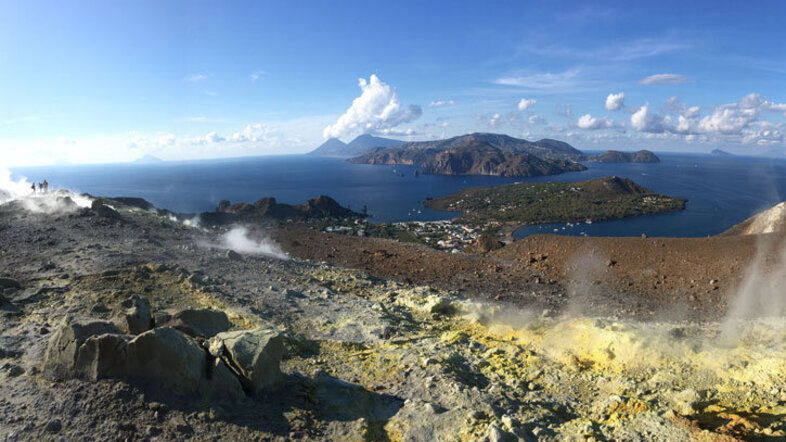 Scenic view of the Aeolian islands