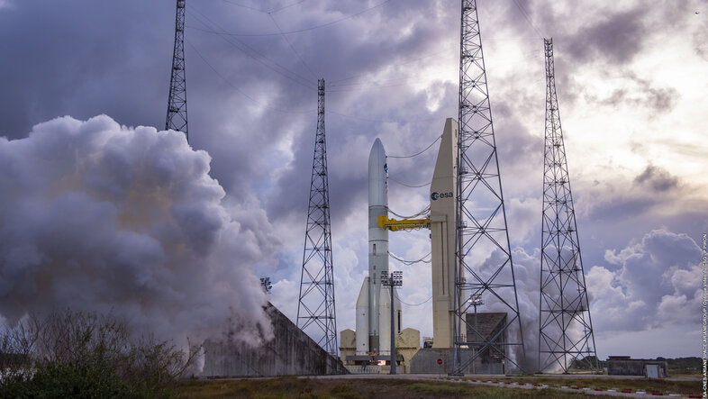 Feuertest der Rakete Ariane 6