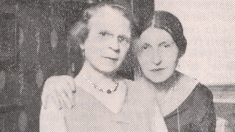 Old black and white photo of charlotte Charlaque and her partner