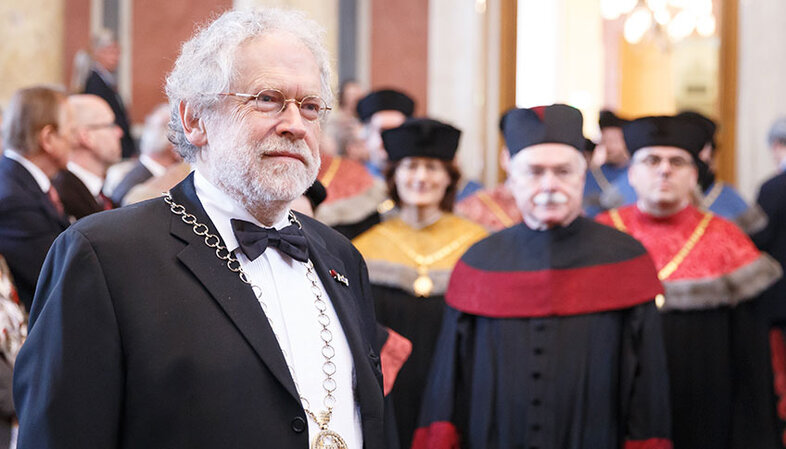 Anton Zeilinger at the ceremony marking the 650th anniversary of the founding of the University of Vienna