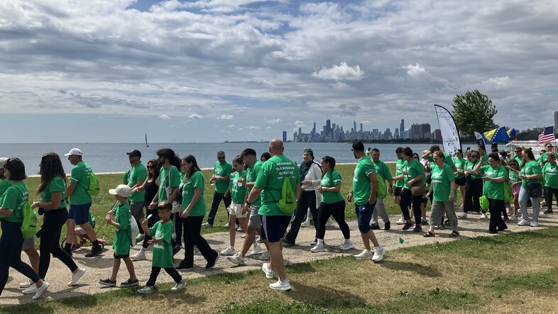Walk to remember: Im Hintergrund die Skyline von Chicago.