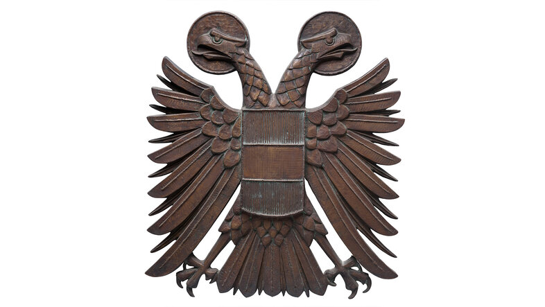 two-headed eagle made of cast bronze