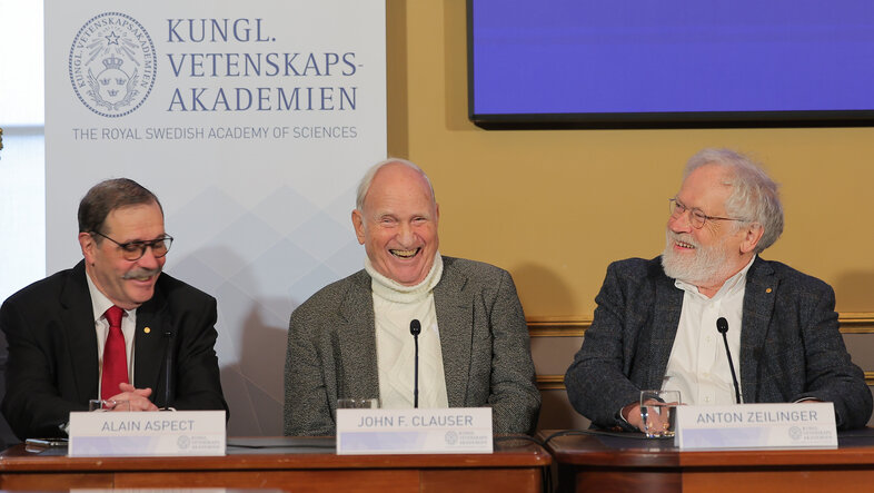 Die Physiknobelpreisträger 2022 Alain Aspect, John F. Clauser und Anton Zeilinger