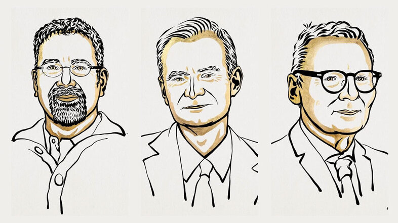 Illustration of the Nobel laureates for Economics 2024