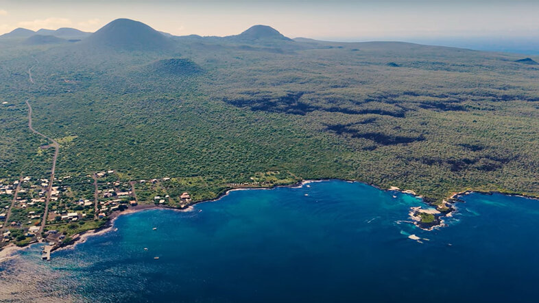 Floreana Island aerial view