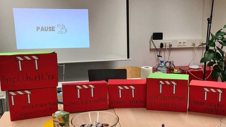 Red labelled boxed