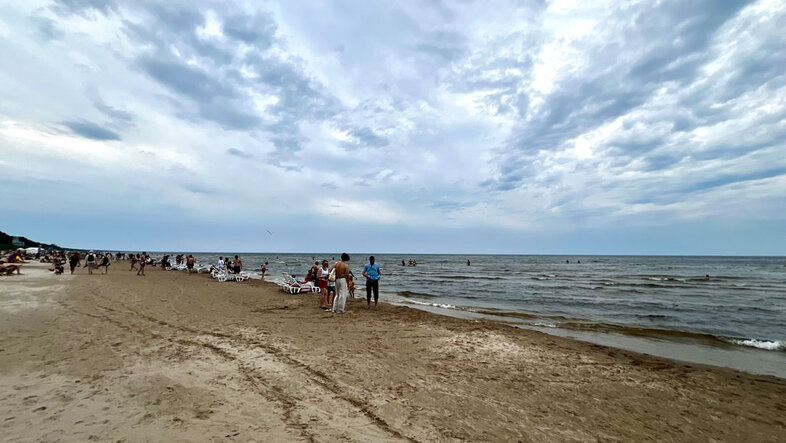 Beach scene in Jurmala, Latvia.