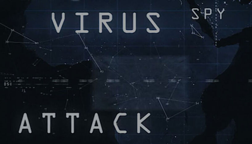 © Die Worte "Virus", "Spy" und "Attack" über einem Raster mit dem Umriss Afrikas im Hintergrund.