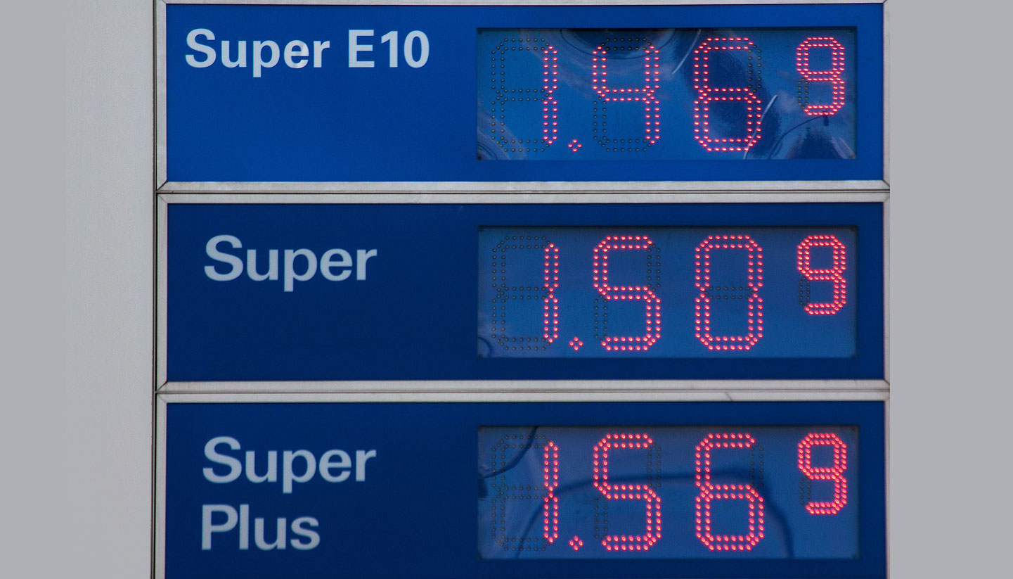  Benzinpreise an einer Tankstelle